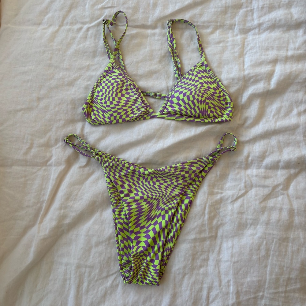Stylish Green and Purple Women's Bikini